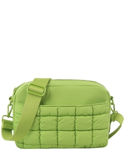 Puffy Quilted Nylon Crossbody Bag JYE0509 LIME